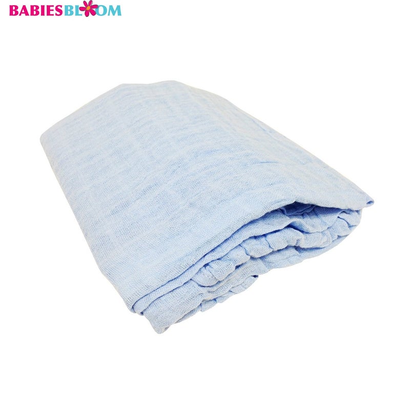 BABIES BLOOM Blue Newborn Baby Muslin Swaddle(Set of 2) (0-1 Year Old Baby)|Swaddle wrap for Newborn|Baby Swaddle Wraps| Newborn Baby Muslin Swaddle - Image 4