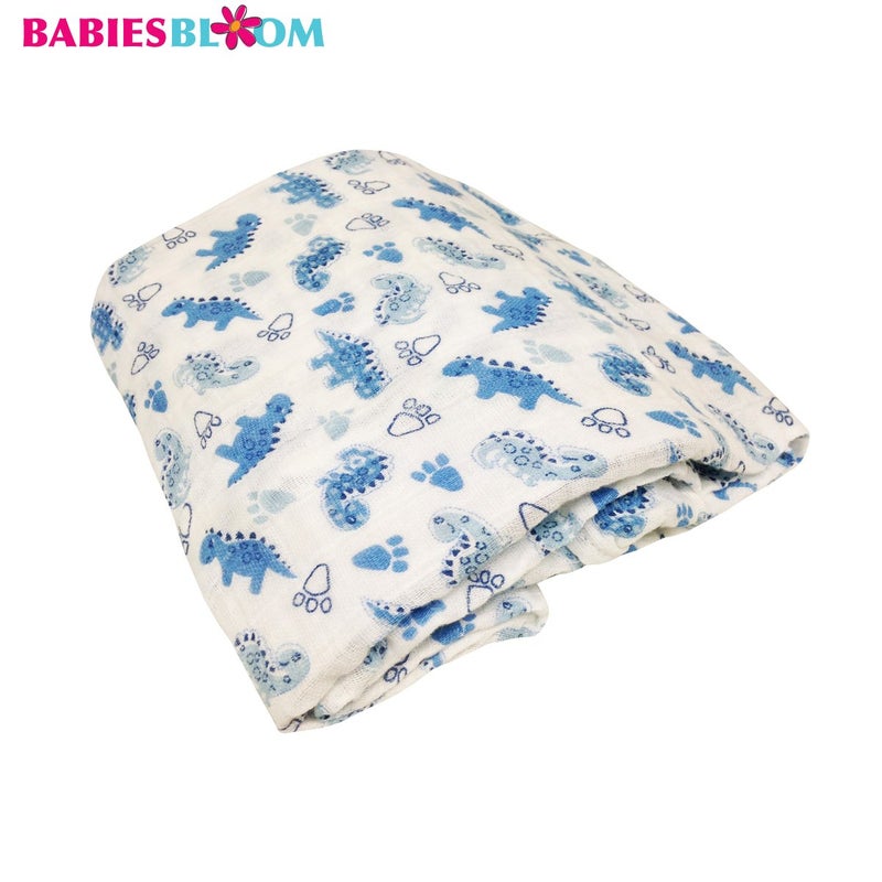 BABIES BLOOM Blue Newborn Baby Muslin Swaddle(Set of 2) (0-1 Year Old Baby)|Swaddle wrap for Newborn|Baby Swaddle Wraps| Newborn Baby Muslin Swaddle - Image 3