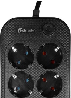 Techmaster 3 USB Current Child-Proof 6-Plug Socket 2 m Cable  - Image 4