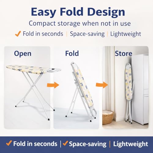 Maanit Wooden Heavy Self Standing Ironing Board/Table 18 Inch | Foldable Portable Iron Board with Iron Stand | Strong Stable Base for Home Use - Image 2