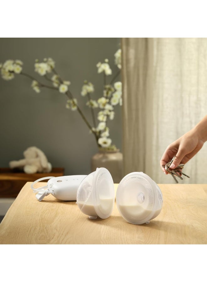 Avent Philips Avent Hands-Free Double Collect Cups, Ultra Light and Transparent Electric Breast Pump Collection Cups, 4 Breast Funnels (2x 21mm, 2x 24mm), 2x 19mm Funnel Inserts, SCF439/01 - Image 4