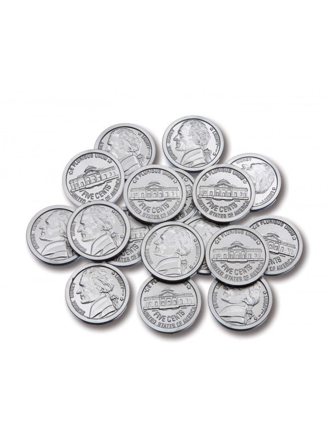 LEARNING ADVANTAGE-7522 Play Nickels - Set of 100 Plastic Coins - Designed and Sized Like Real US Currency - Teach Money Math With This Pretend Play Resource - Image 5