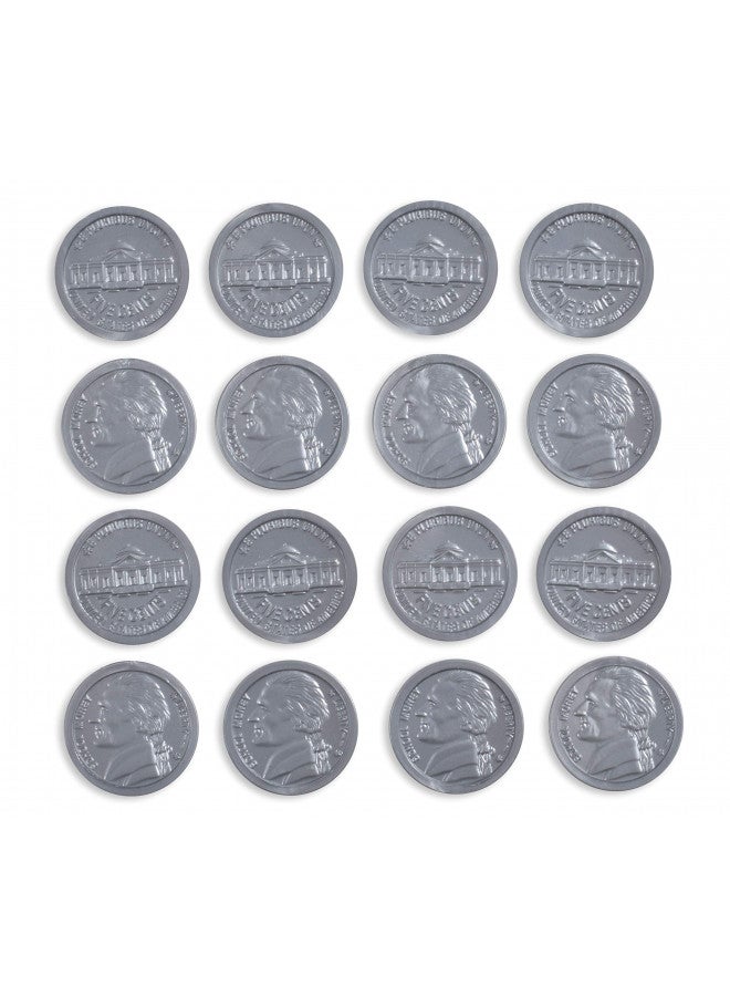 LEARNING ADVANTAGE-7522 Play Nickels - Set of 100 Plastic Coins - Designed and Sized Like Real US Currency - Teach Money Math With This Pretend Play Resource - Image 2