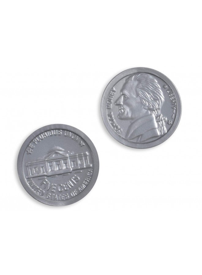 LEARNING ADVANTAGE-7522 Play Nickels - Set of 100 Plastic Coins - Designed and Sized Like Real US Currency - Teach Money Math With This Pretend Play Resource - Image 4
