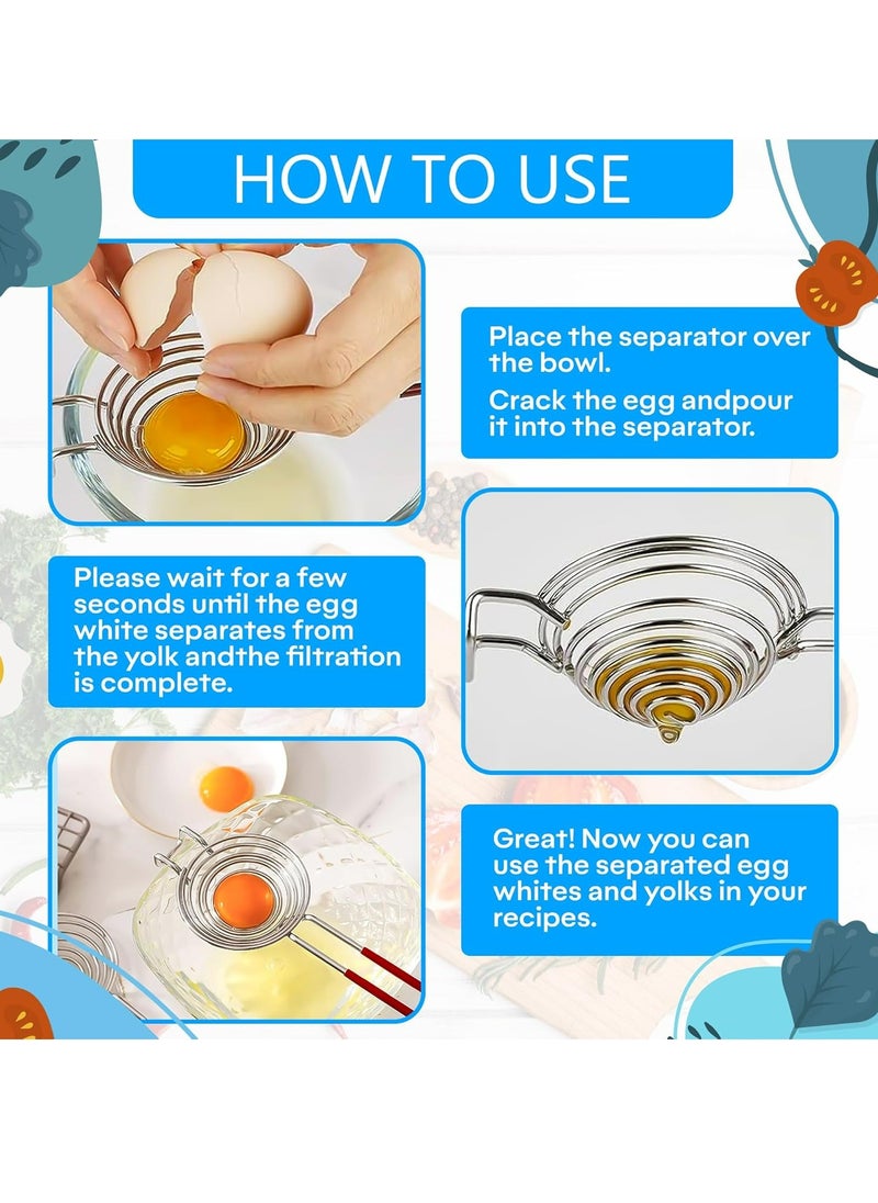 Steel Egg Separator Tool for Raw Eggs - Yolk and White Filtering for Baking