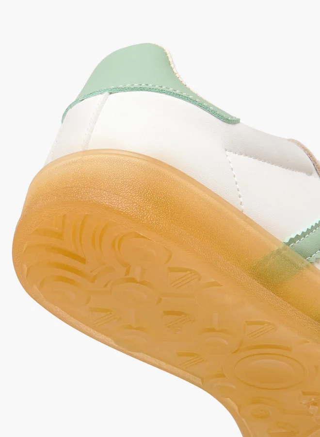 Flora Bella By Shoexpress Panelled Sneakers with Lace-Up Closure