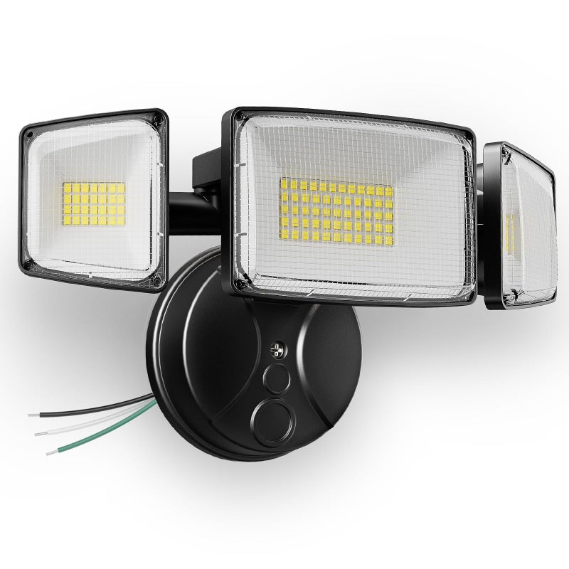 Onforu 100W 11000LM Flood Lights Outdoor, Brightness Security LED Flood Lights with 3 Adjustable Heads, Switch Controlled, IP65 Waterproof 6500K Outside Exterior Flood Light for Yard Garage Eave Patio - Image 1