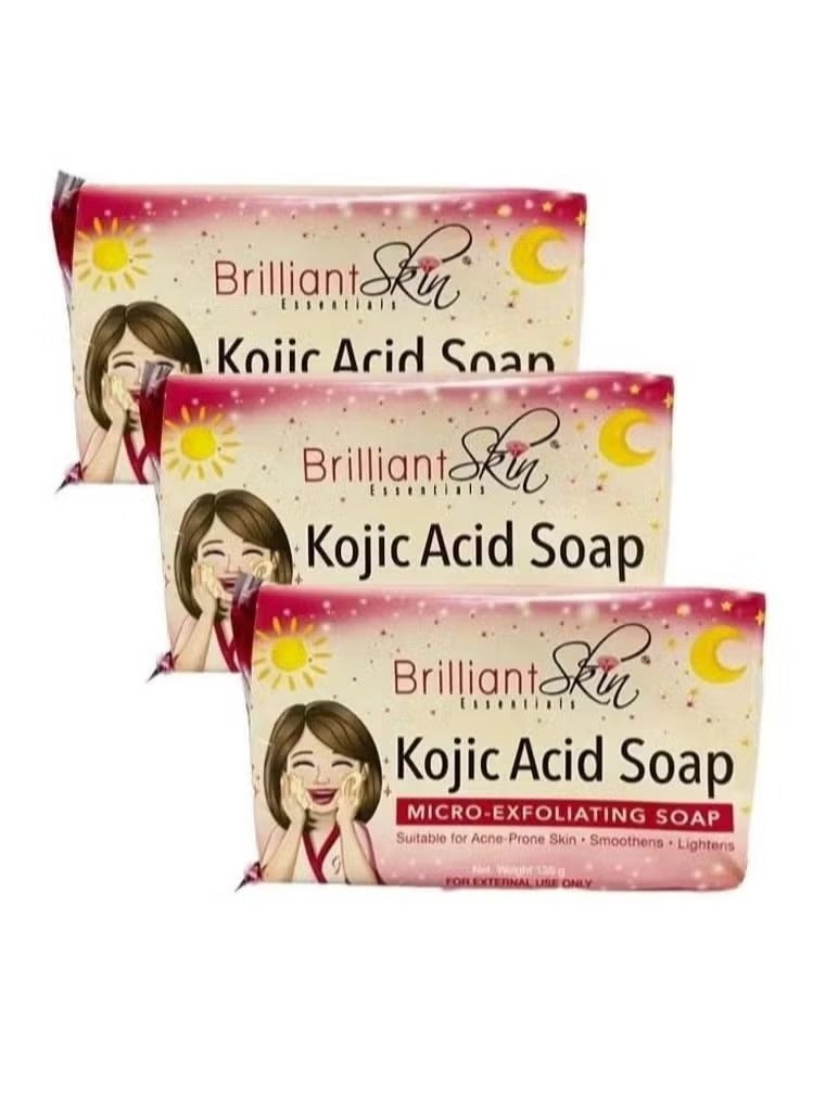 صابون مقشر مايكرو بحمض الكوجيك من 3 قطع 3 X 135جرام