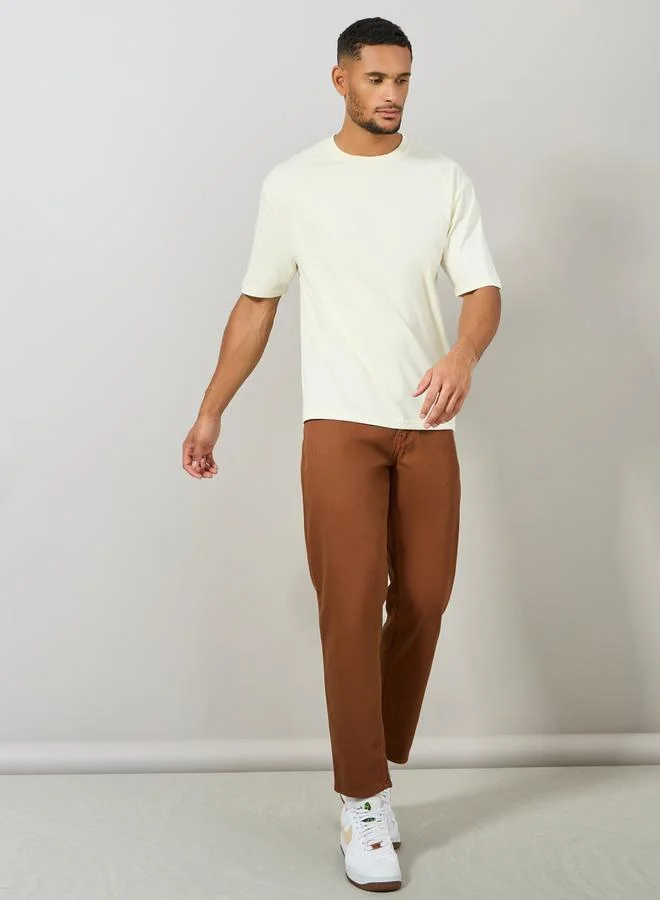 ستايلي Seeking You Slogan Print Oversized T-shirt