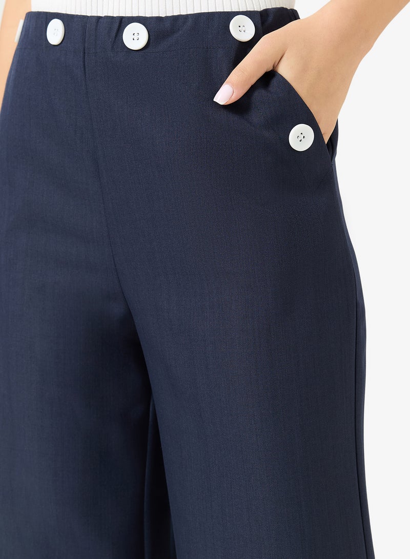 ELLA High waist Trouser With Wait Button Detail - Image 4