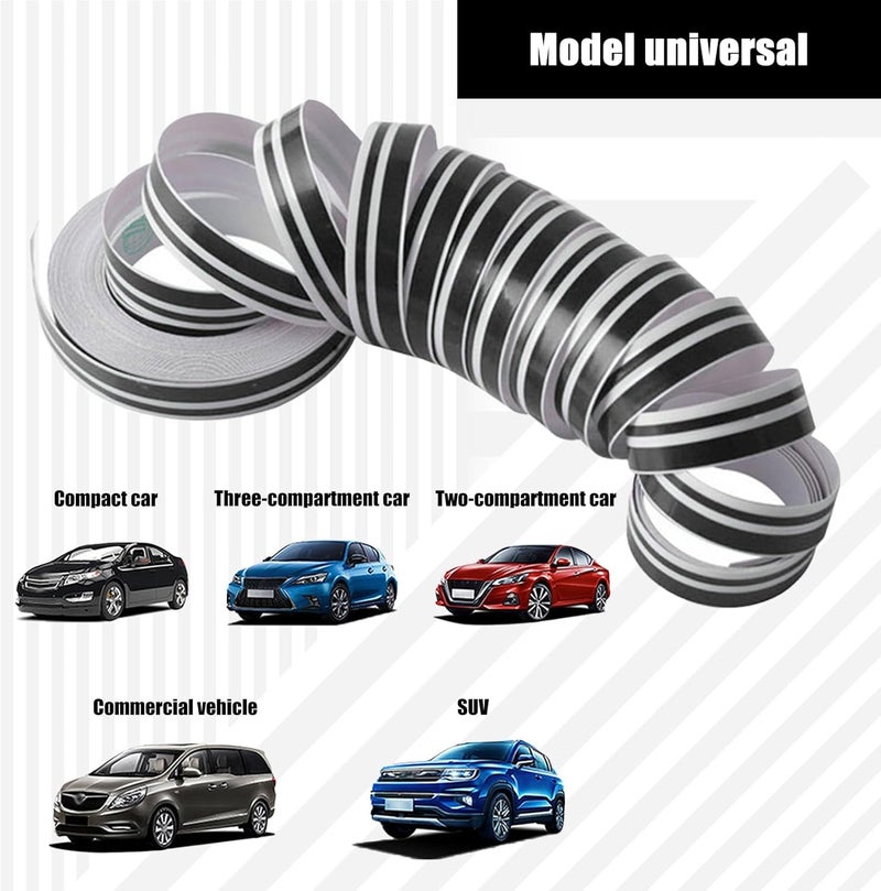 GKmow 2 PCS Car Waistline Body Sticker, 32.1Ft x 0.4In Pinstripe Small Color Strip Decoration, Free Cutting Personalized DIY External Decals, Universal for Most Car Trim Accessories (Black) - Image 5