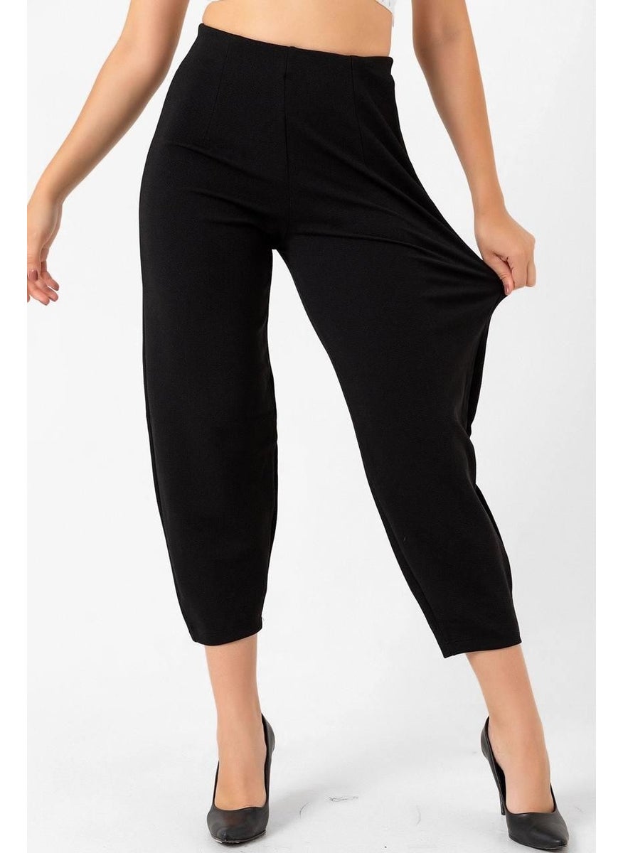 Tena Women's Black High Waist Crepe Balloon Pants  - Image 1
