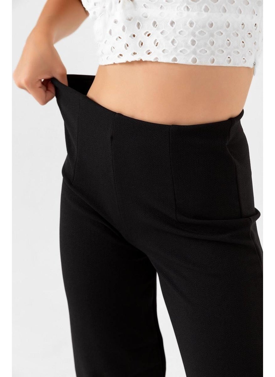 Tena Women's Black High Waist Crepe Balloon Pants  - Image 3