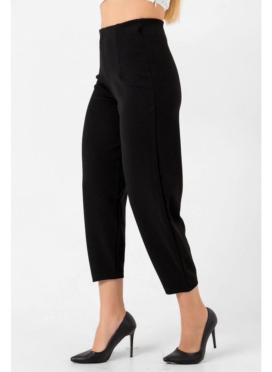 Tena Women's Black High Waist Crepe Balloon Pants  - Image 2