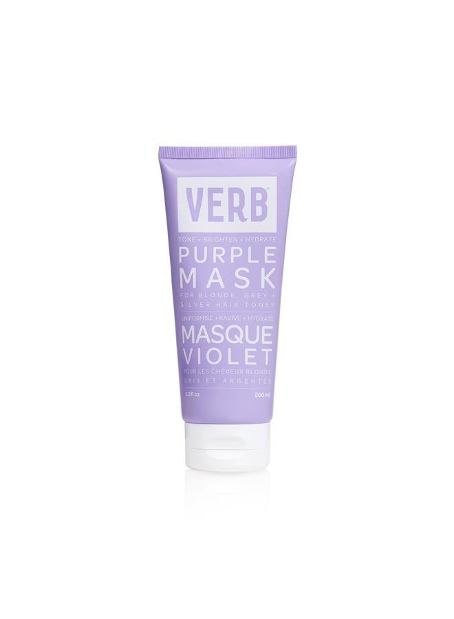 verb Purple Hair Mask - Vegan Toning Mask for Brassy Hair – Brightening and Hydrating Hair Mask for Blonde Hair, Grey Hair and Silver Hair – Color-Repair Hair Mask Reduces Yellow Hue, 6.3 fl oz - Image 1