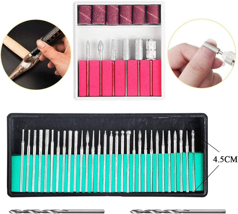 Uolor 108 Pcs Engraving Tool Kit, Multi-Functional Electric Corded Micro Engraver Etching Pen DIY Rotary Tool for Jewelry Glass Wood Metal Plastic with Scriber, 82 Accessories and 24 Stencils - Black - Image 4