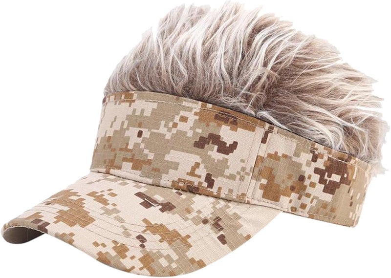 klarako Men's Novelty Visor Sun Golf Cap Wig Peaked Adjustable Baseball Hat - Image 5
