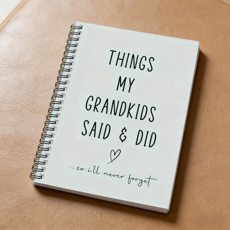 Light Blue Spiral Notebook Grandparent Memory Journal with Cover for Gift - Image 2
