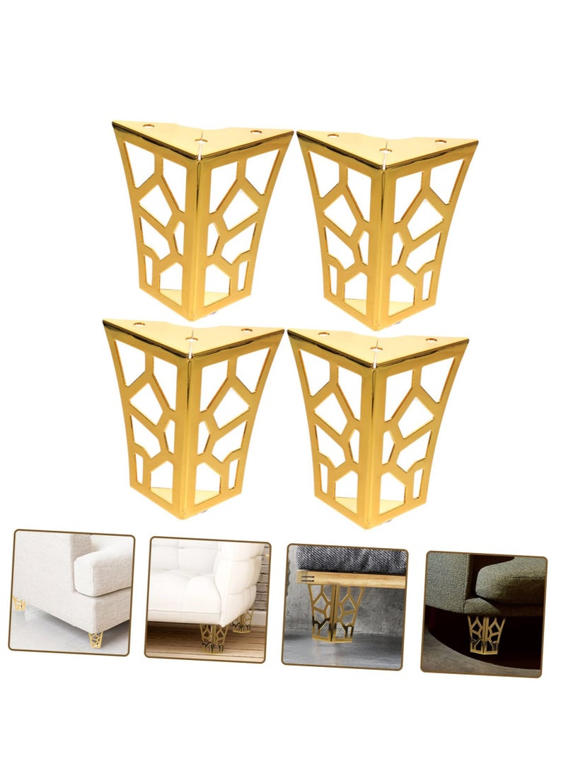Excefore - Iron Sofa Legs, 4pcs Metal Dresser Gold Table Legs Coffe Table Legs Metal Legs Dresser Feet Table Cabinet Cupboard Feet Golden Couch Feet Stool Legs Metal Legs for Furniture 2 in 1 - Image 1