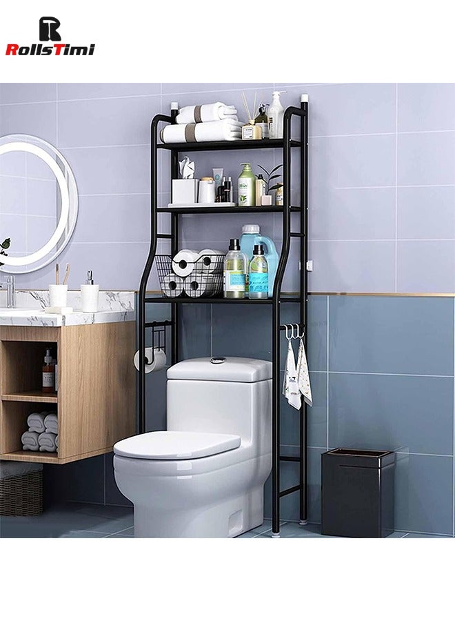 RollsTimi  3 Tier Over Toilet Storage Rack For Bathroom Shelf Washing Machine Storage Unit 25x160x47cm - Image 1