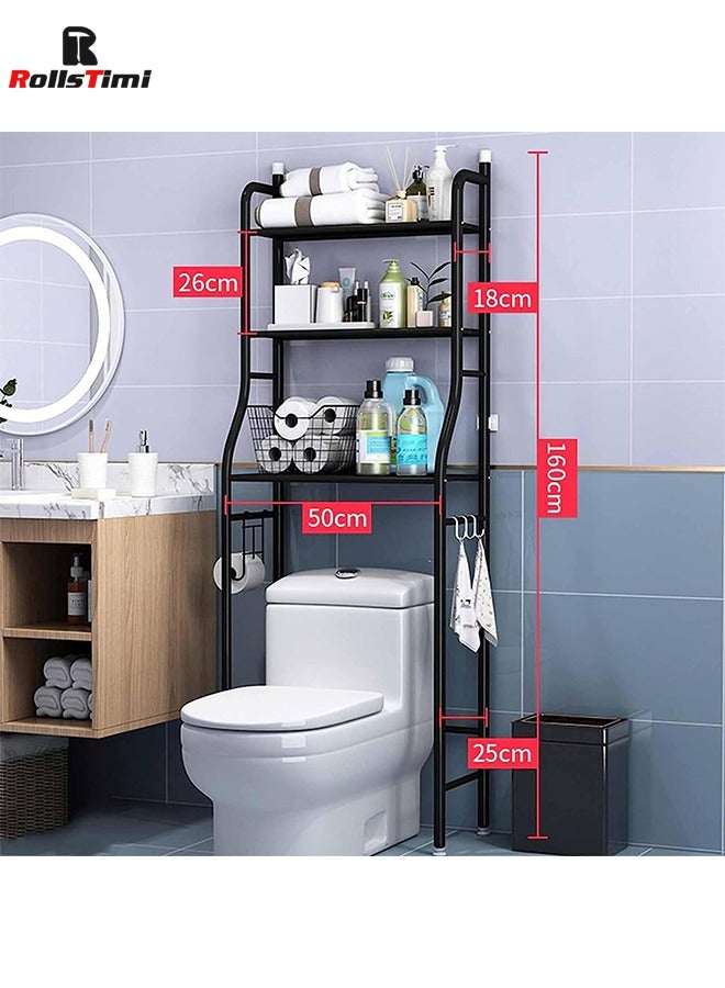 RollsTimi  3 Tier Over Toilet Storage Rack For Bathroom Shelf Washing Machine Storage Unit 25x160x47cm - Image 3