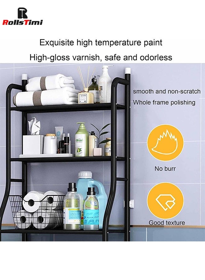 RollsTimi  3 Tier Over Toilet Storage Rack For Bathroom Shelf Washing Machine Storage Unit 25x160x47cm - Image 2