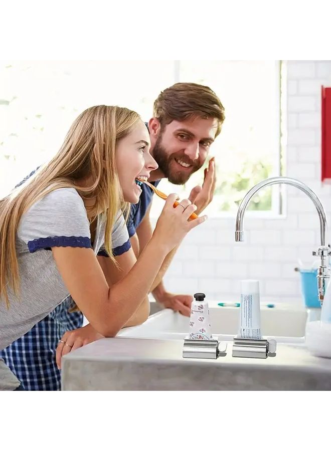 1pc Silvery Toothpaste Squeezer Hygienic And Labor Saving Bathroom Tube Roller Easy To Roll Design Durable Smooth Surface Height 2.68 Inches Width 1.18 Inches Tube Squeezer One Size Fits All - Image 4