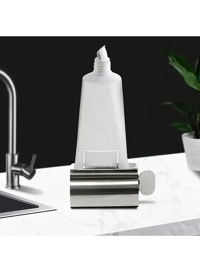 1pc Silvery Toothpaste Squeezer Hygienic And Labor Saving Bathroom Tube Roller Easy To Roll Design Durable Smooth Surface Height 2.68 Inches Width 1.18 Inches Tube Squeezer One Size Fits All - Image 2