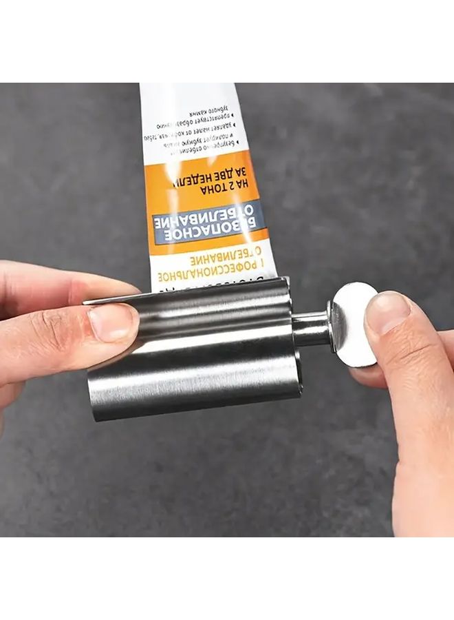 1pc Silvery Toothpaste Squeezer Hygienic And Labor Saving Bathroom Tube Roller Easy To Roll Design Durable Smooth Surface Height 2.68 Inches Width 1.18 Inches Tube Squeezer One Size Fits All - Image 5