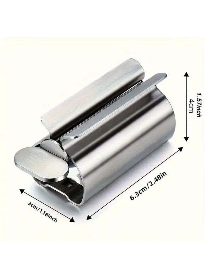 1pc Silvery Toothpaste Squeezer Hygienic And Labor Saving Bathroom Tube Roller Easy To Roll Design Durable Smooth Surface Height 2.68 Inches Width 1.18 Inches Tube Squeezer One Size Fits All - Image 3