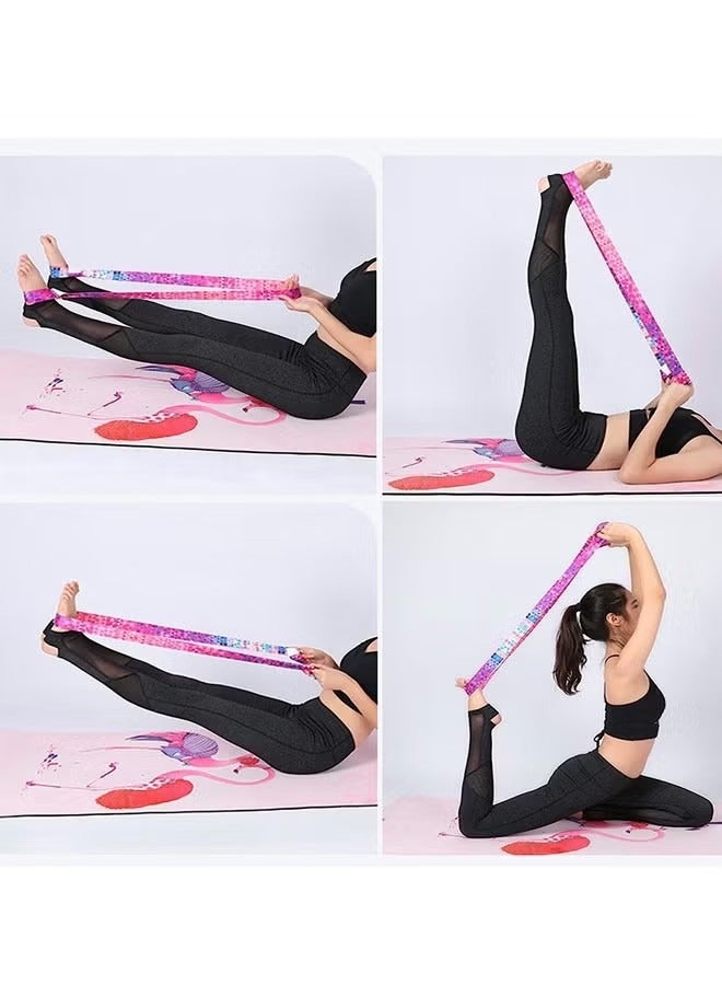 JIMATOR 2 Pcs Vintage Print Yoga Mat Strap Sling, Adjustable Thick Yoga Mat Carrier Stretching Strap, Yoga Mat Sling Holder Women Stretching Band - Image 5