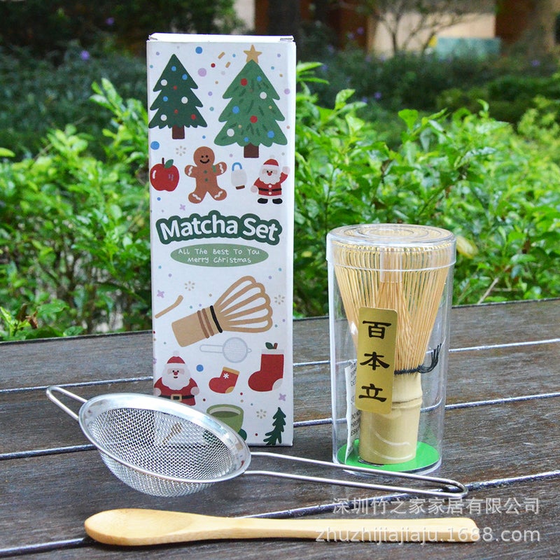 Christmas Gift Matcha Set With Matcha Tools, Tea Ceremony Matcha Whisk, Tea Spoon, Tea Stirrer 304 - Image 1