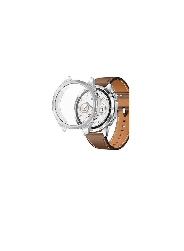 Protective Case Compatible With Huawei Watch GT 5 46mm, All-around Flexible TPU- Silver - Image 2