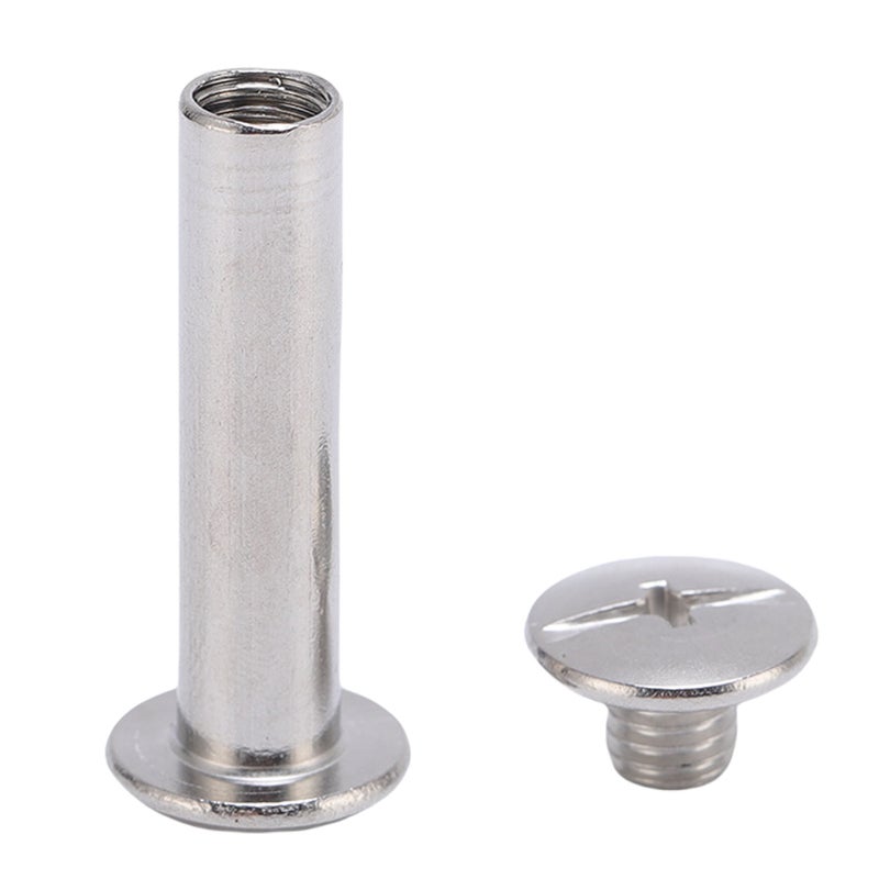 Double Cap Tubular Rivets M5 6x25x11mm 50 Pairs Fast Installation - Stainless Steel Design Enhanced Structural Stability for PU Leather Crafting Photo Albums Scrapbooking - Image 2