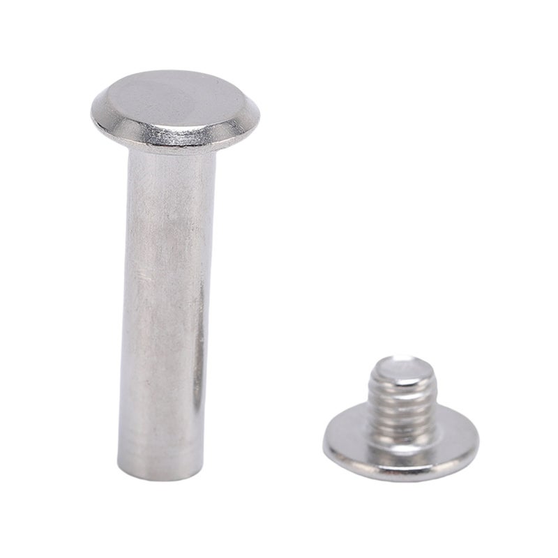Double Cap Tubular Rivets M5 6x25x11mm 50 Pairs Fast Installation - Stainless Steel Design Enhanced Structural Stability for PU Leather Crafting Photo Albums Scrapbooking - Image 4