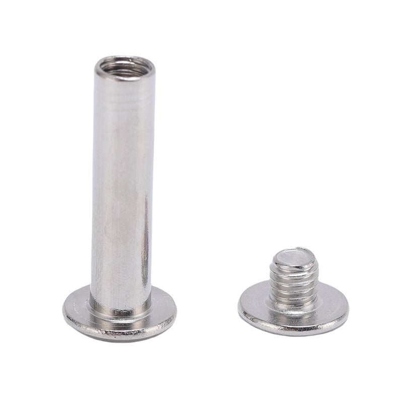 Double Cap Tubular Rivets M5 6x25x11mm 50 Pairs Fast Installation - Stainless Steel Design Enhanced Structural Stability for PU Leather Crafting Photo Albums Scrapbooking - Image 3