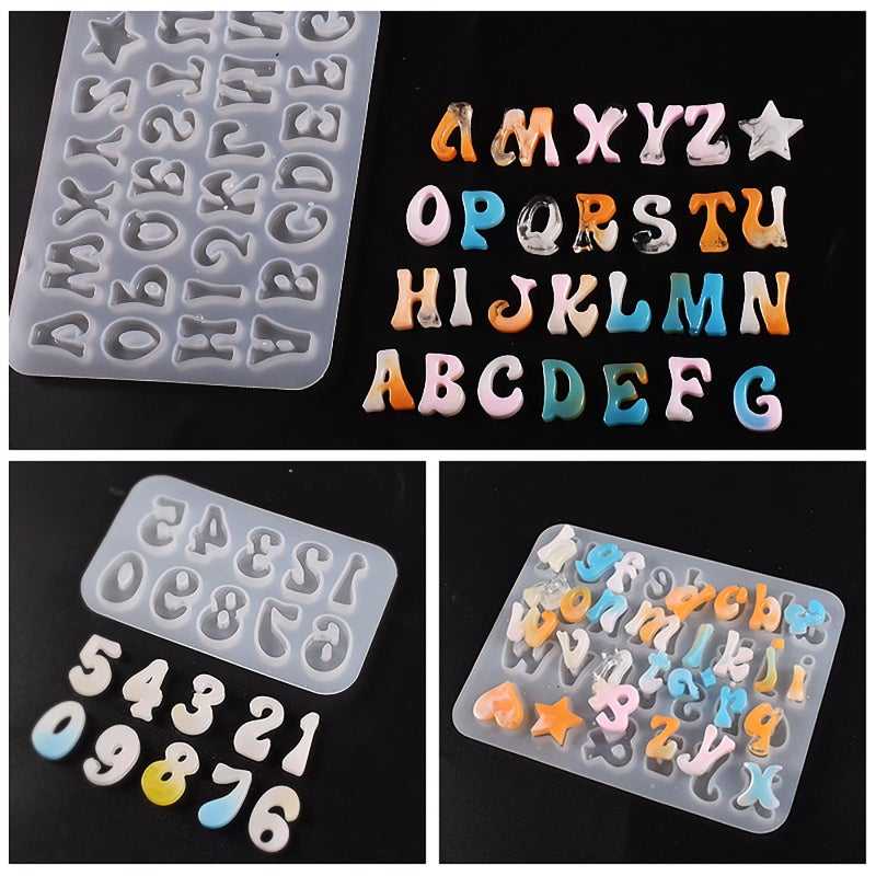 ESEDAGE 3 Pack Mini Letter Alphabet Resin Casting Soap Making Silicone Mold for Candle Home Decor 3D Animal Mold - Image 2