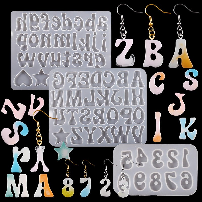 ESEDAGE 3 Pack Mini Letter Alphabet Resin Casting Soap Making Silicone Mold for Candle Home Decor 3D Animal Mold - Image 1