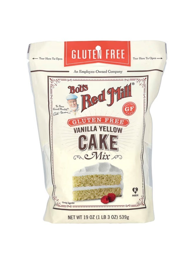بوبز ريد ميل مزيج كعكة الفانيليا الصفراء من بوبز ريد ميل، خالي من الغلوتين، 19 أونصة (539 جم)