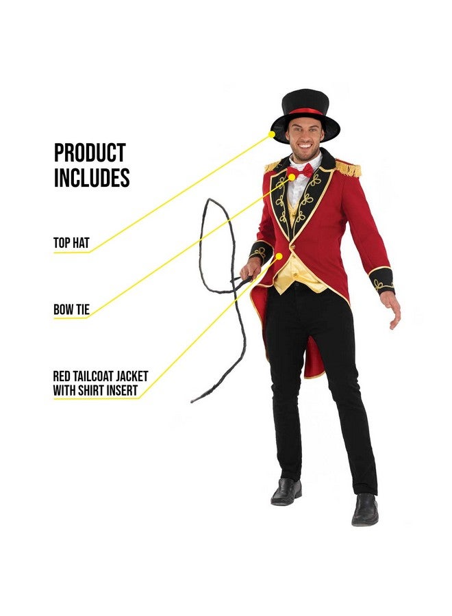 fun shack زي قائد السيرك للرجال من فن شاك، زي قائد السيرك، زي كرنفال للفعاليات والحفلات ذات الطابع، أحمر، متوسط - Image 2