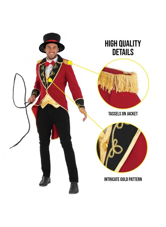 fun shack زي قائد السيرك للرجال من فن شاك، زي قائد السيرك، زي كرنفال للفعاليات والحفلات ذات الطابع، أحمر، متوسط - Image 3