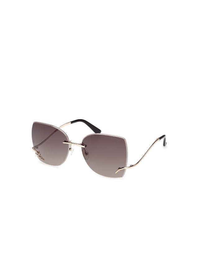 GUESS نظارات شمسية معدنية بدون إطار مع حماية من الأشعة فوق البنفسجية من غيس GU0026928B60 - Image 1