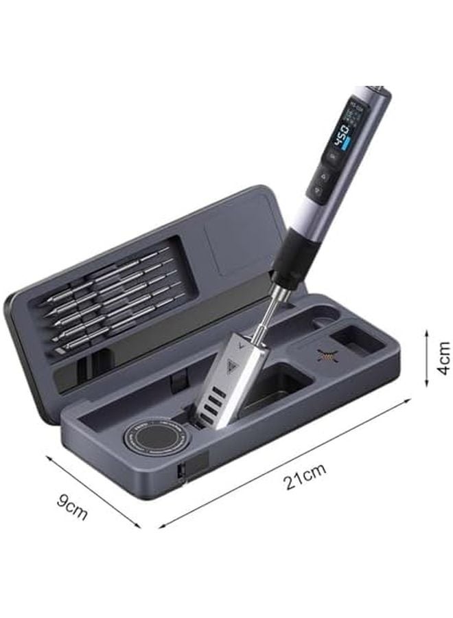 HS 02A High Portable Soldering Iron Kit with Color Screen Type C PD QC Charging 9 100W - Image 4