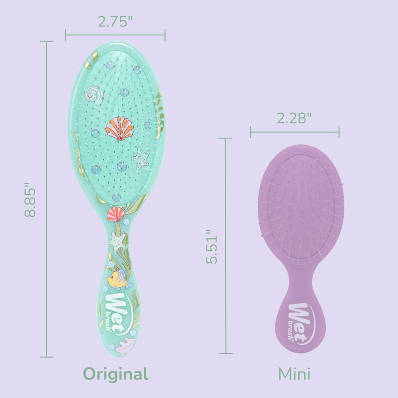 Wet Brush فرشاة شعر ويت برش ديزني برينسيس أرييل الأصلية، لإزالة العقد بدون ألم، شعيرات مرنة لفك تشابك الشعر الرطب أو الجاف، تعمل على جميع أنواع الشعر، مقبض مريح، تقلل من التكسر - Image 4