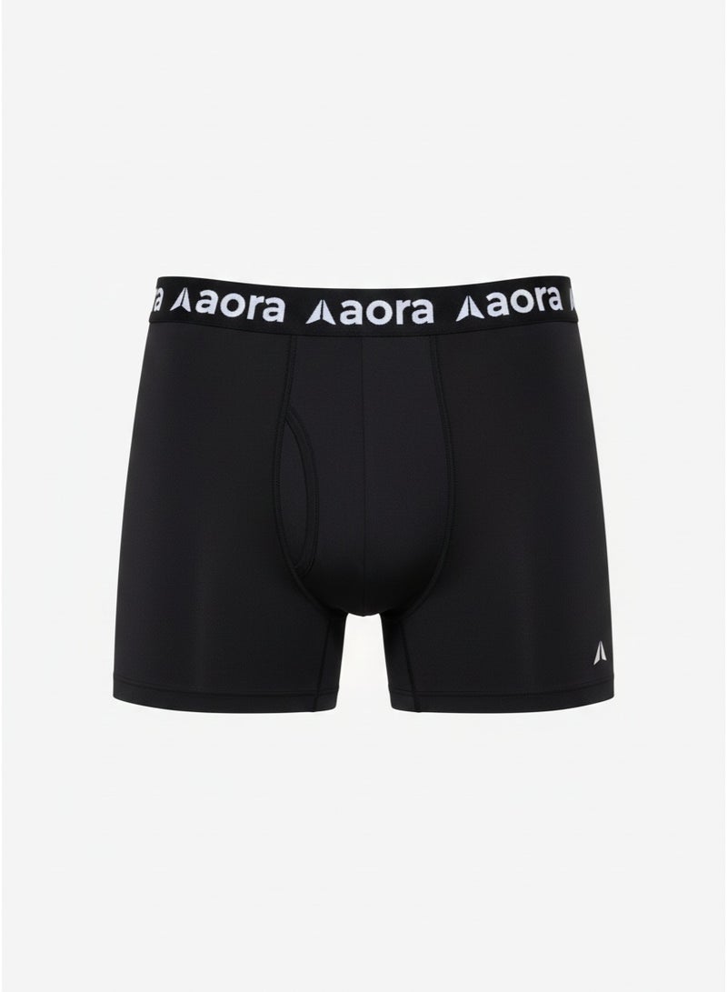 Aora Performance Boxer for Men – Moisture-Wicking Athletic Boxer Briefs – Breathable Stretch Fit Underwear for Daily Comfort & Training – Soft Sweat-Resistant Men’s Underwear (Black) - Image 1