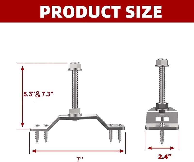 Adamoss Wall Mount Spare Tire Carrier for Trailer, Universal Fit, Silvery Steel - Image 5