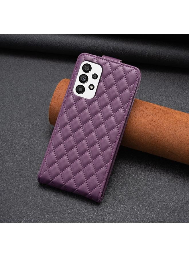 اس-توب جراب هاتف Samsung Galaxy A53 من الجلد بتصميم شبكي ماسي قابل للطي عموديًا - Image 3