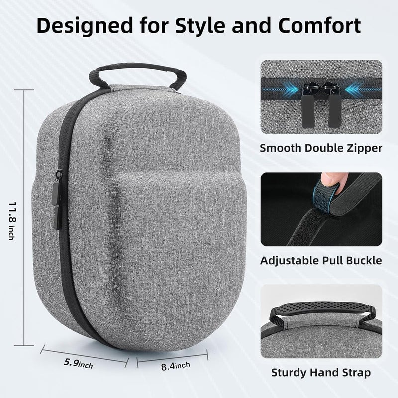 COOWPS حقيبة حمل صلبة من COOWPS لسماعة الرأس Oculus Quest 2/Meta Quest 3/Vision Pro/Pico 4 VR، متوافقة مع حزام Elite Strap/Kiwi Design/BOBOVR، حماية كاملة للسفر والتخزين - Image 5
