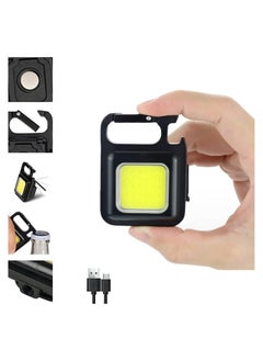 Rechargeable Flashlights, 4 Modes Mini Flashlight Keychain with Folding Bracket Bottle Opener and Magnetic Base for Emergency and Outdoor Use