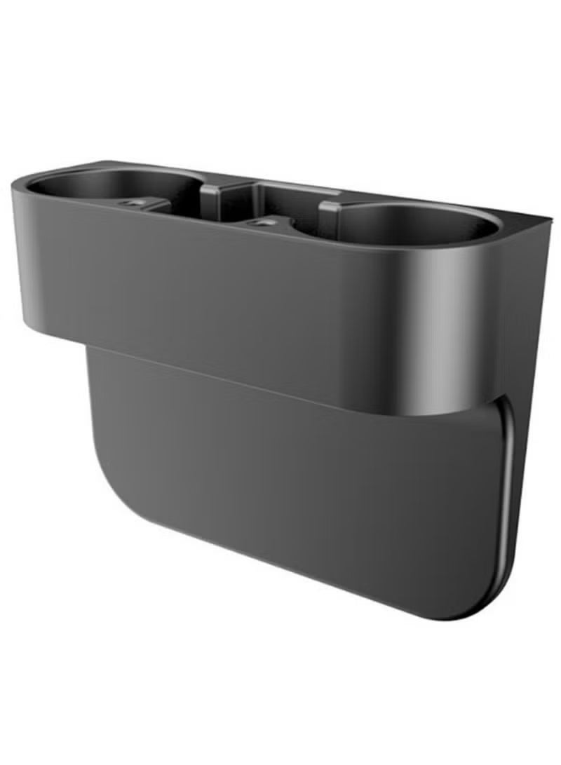 Classic Car Cup Holder Car Water Cup Storage Rack, Seat Crevice Storage Box, Central Console Organizer, Easy Installation, Durable Construction, Space-Saving, Stores 2 Water Cups & Sundries (black) - Image 1